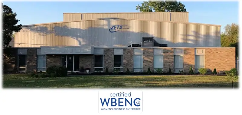 Zeta Tool building exterior with Certified WBENC Women's Business Enterprise logo